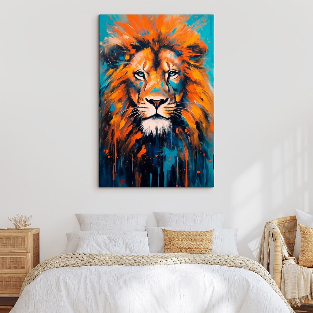 Crinière orange et bleue — intérieur 1