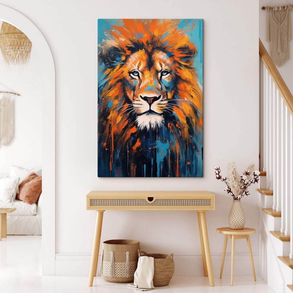 Crinière orange et bleue — intérieur 2
