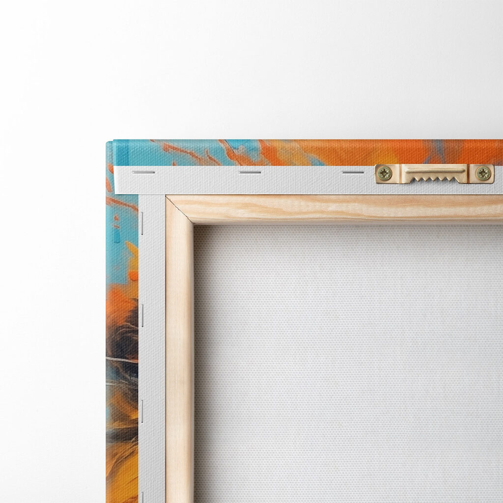 Crinière orange et bleue — dos