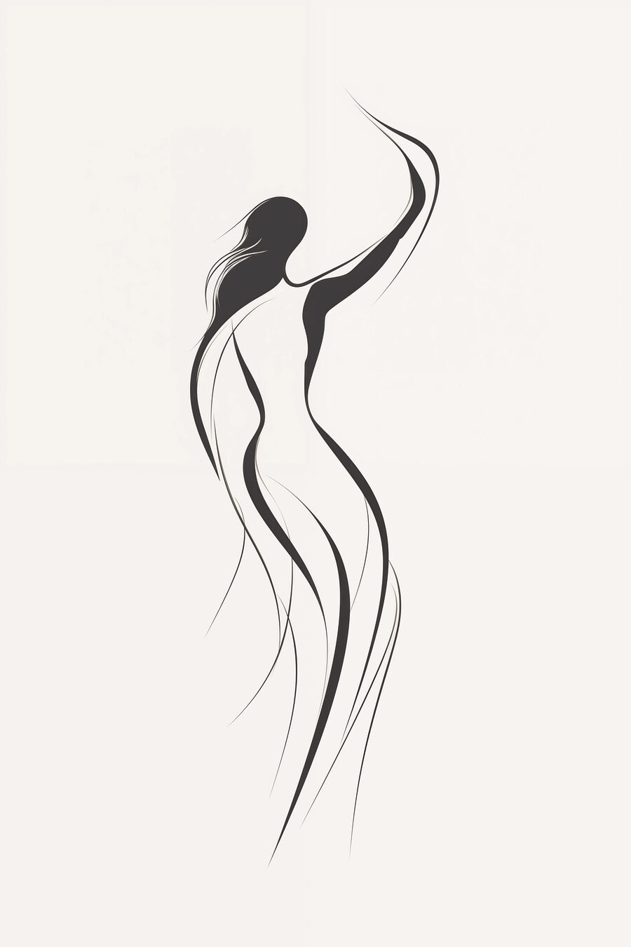 Danse en lignes noires — motif complet