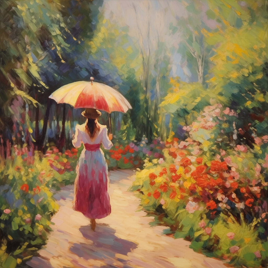 Ombrelle au jardin d’été — motif complet