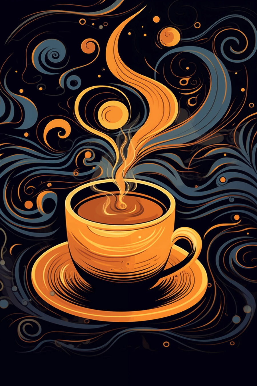 Café en volutes — motif complet