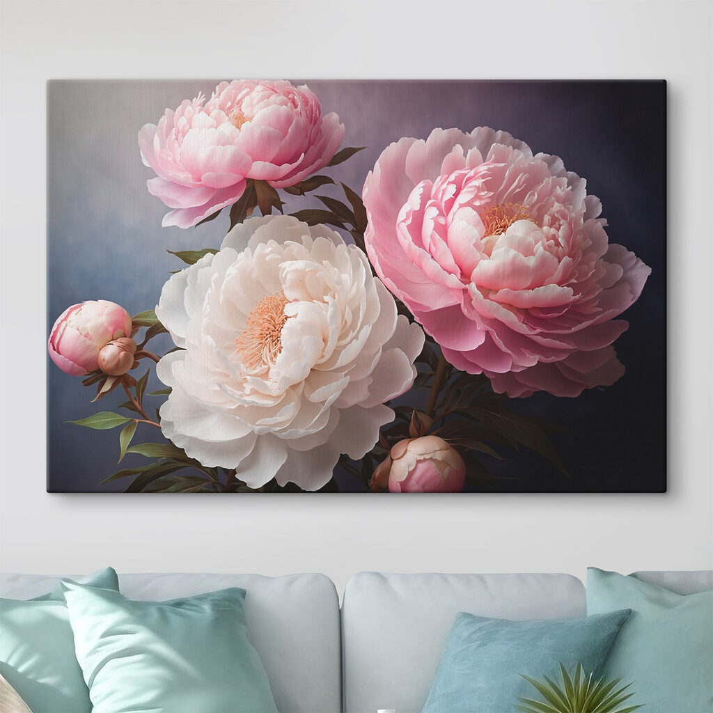 Trois pivoines au crépuscule — intérieur 2
