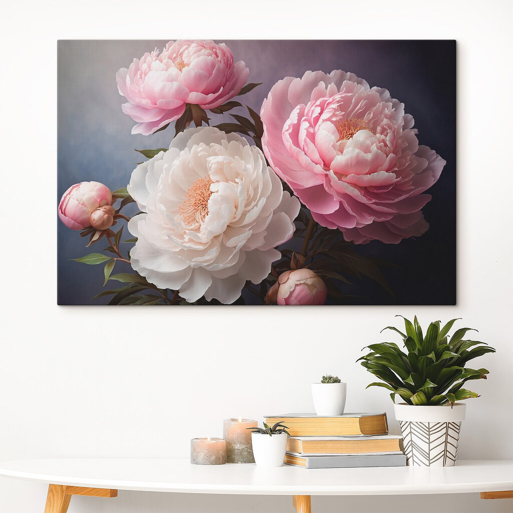 Trois pivoines au crépuscule — intérieur 3