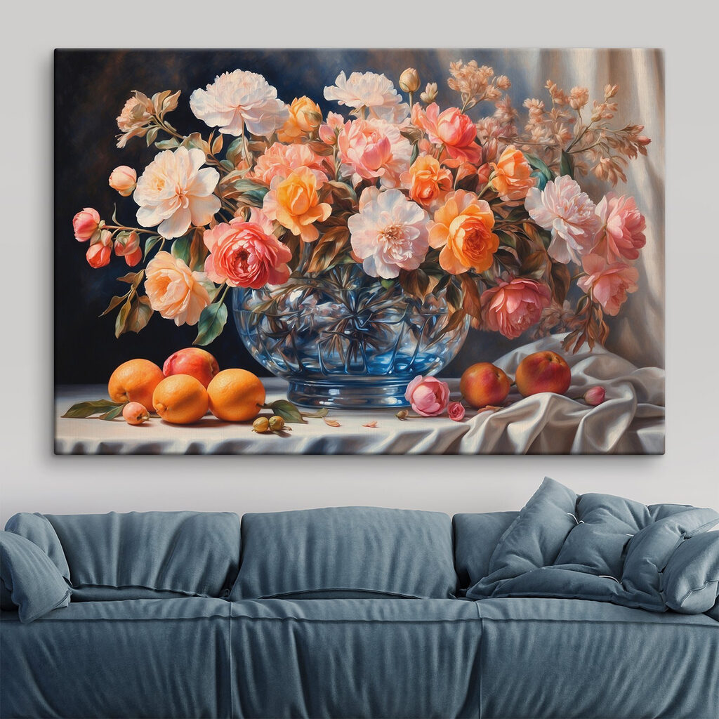 Bouquet et fruits orange — intérieur 1
