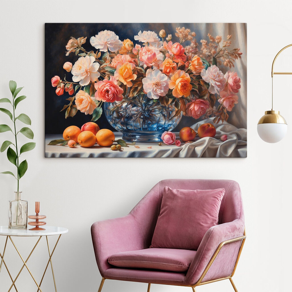 Bouquet et fruits orange — intérieur 2