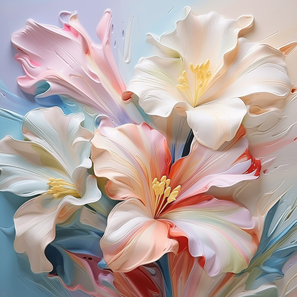 Lys en pastel rose — motif complet