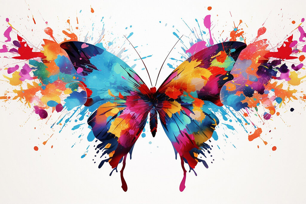 Papillon en éclaboussures — motif complet