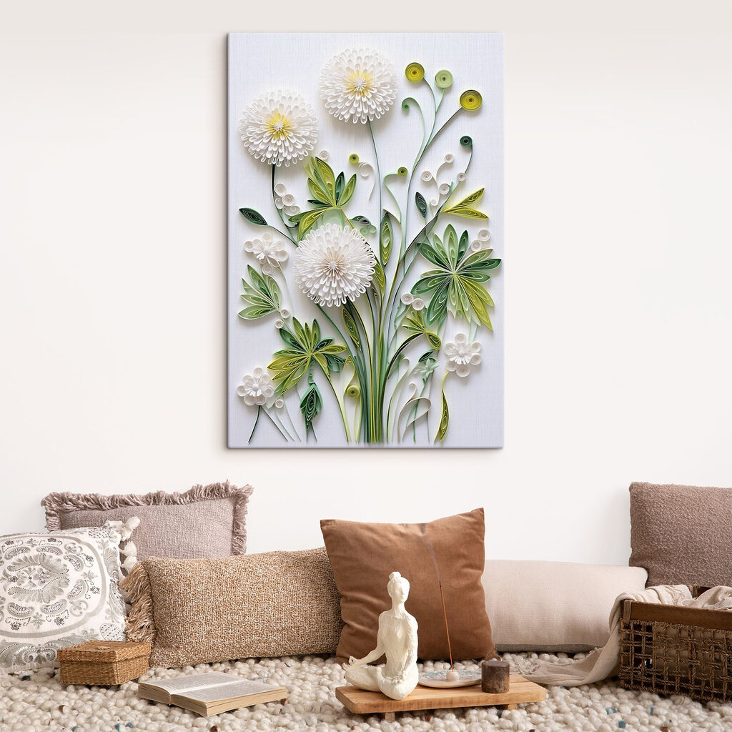 Fleurs blanches duveteuses — intérieur 2