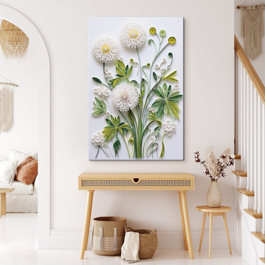 Fleurs blanches duveteuses — intérieur 1