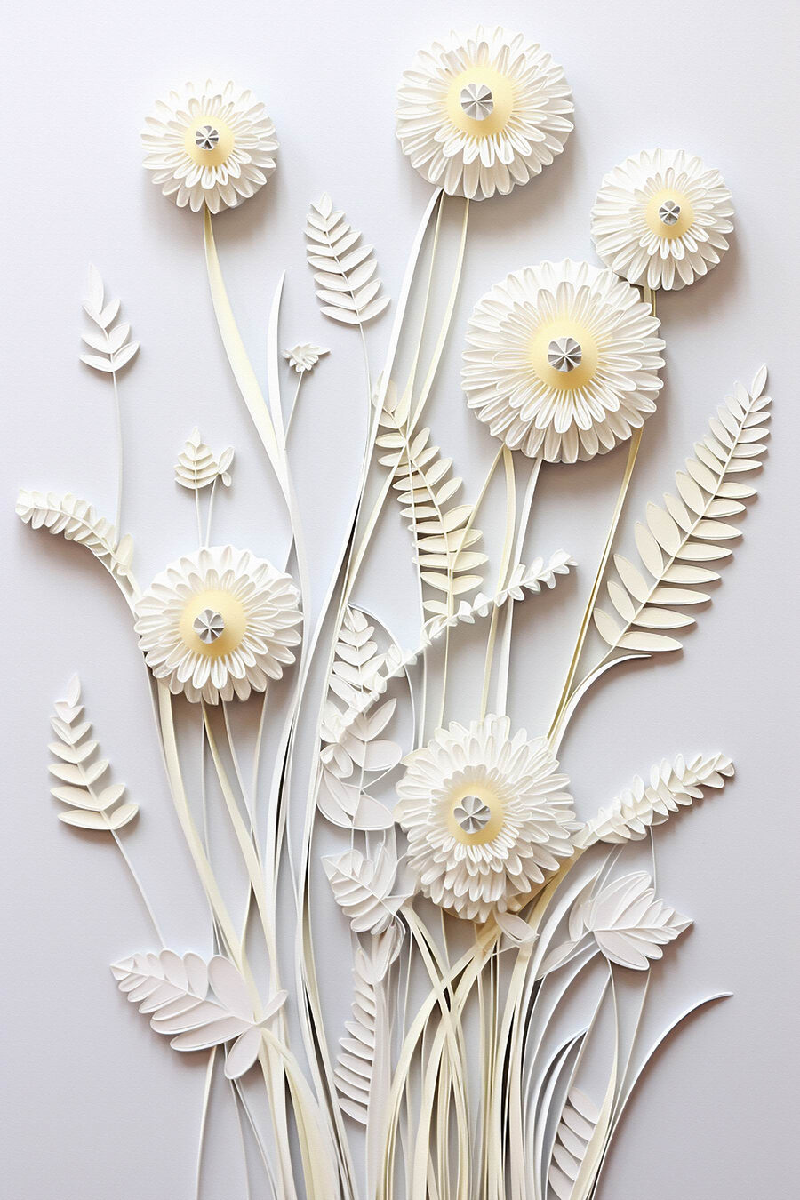 Fleurs des champs superposées — motif complet