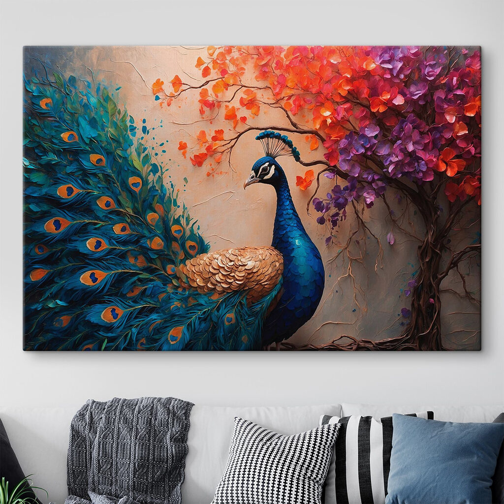 Paon aux fleurs d’automne — intérieur 1