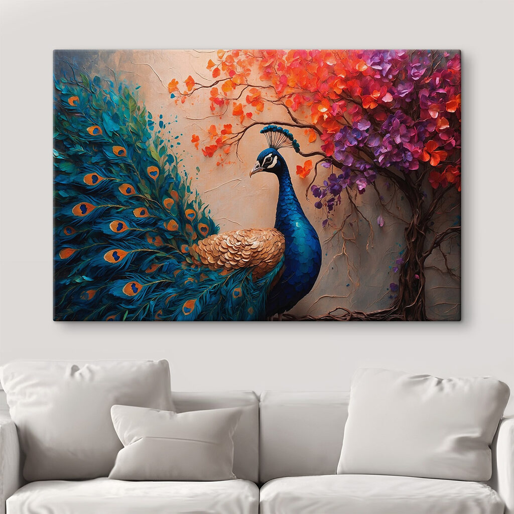 Paon aux fleurs d’automne — intérieur 2