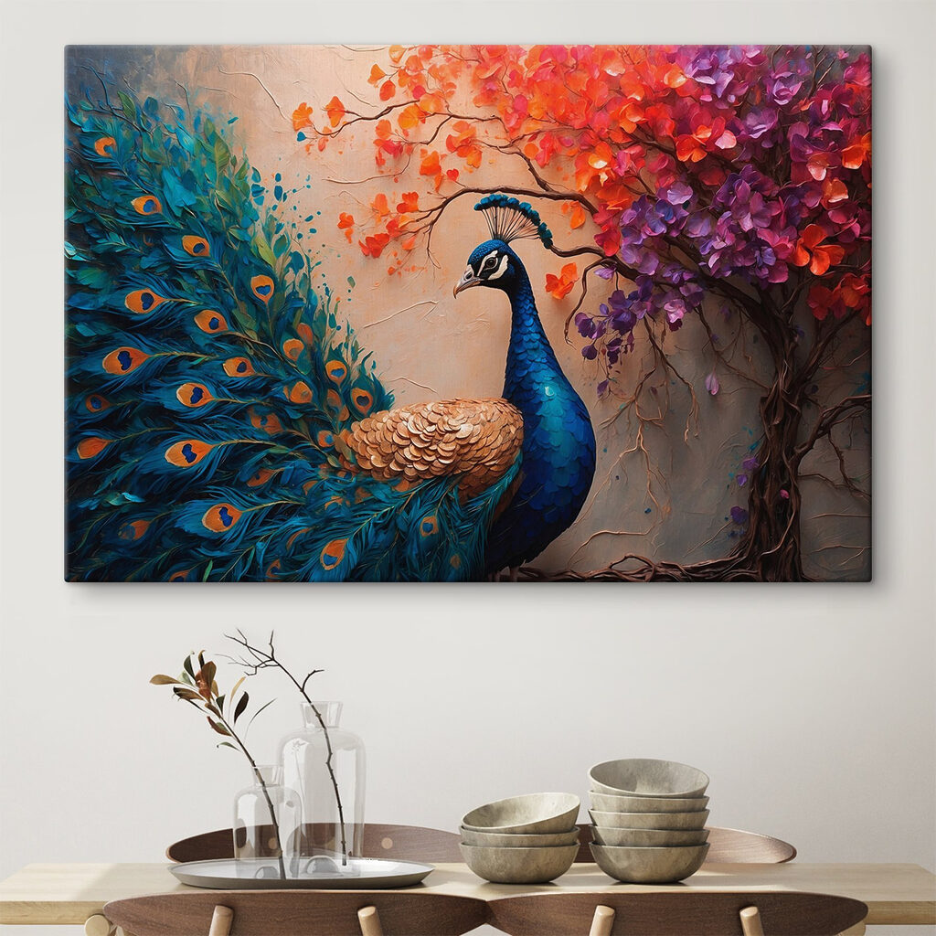 Paon aux fleurs d’automne — intérieur 3