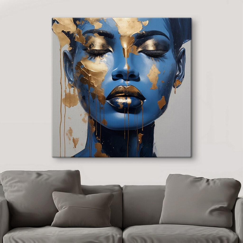 Portrait bleu, éclats d’or — intérieur 2