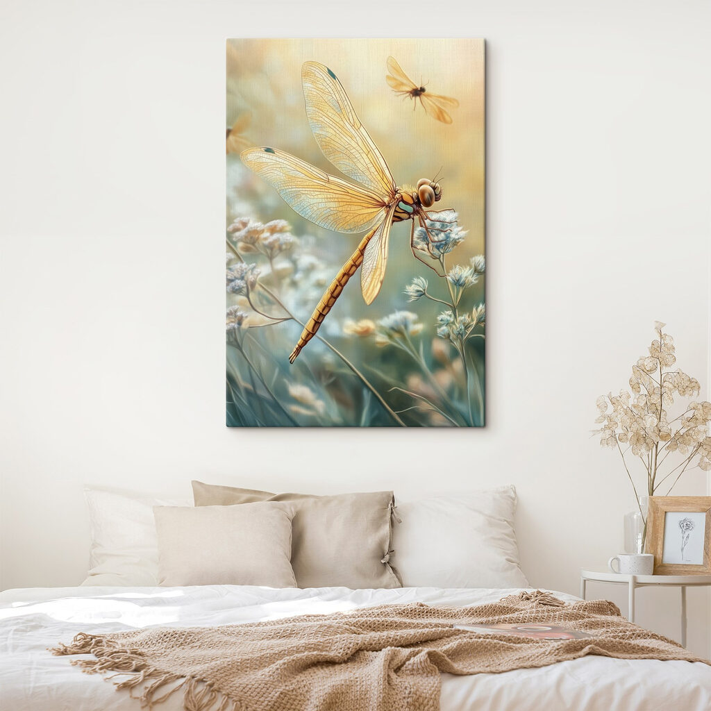 Libellule sur fleurs sauvages — intérieur 2