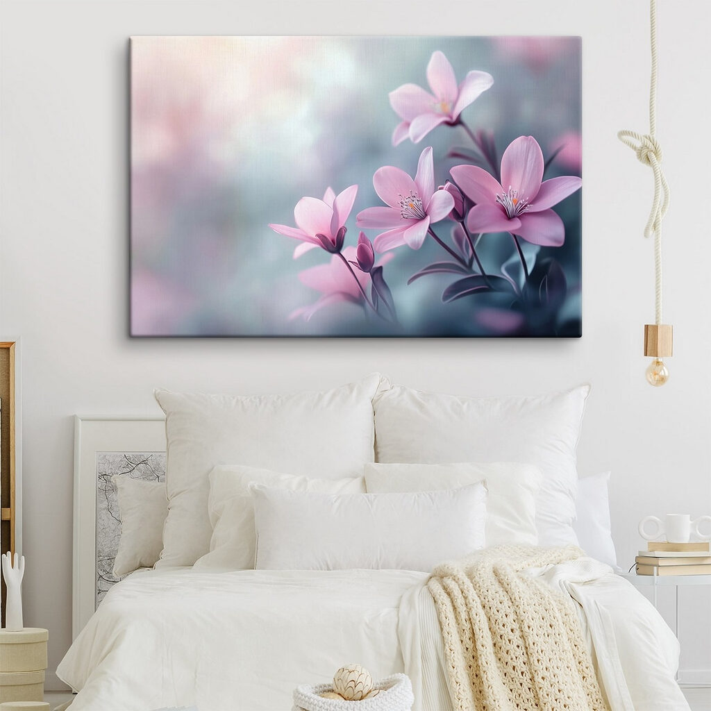 Fleurs roses à contre-jour — intérieur 2