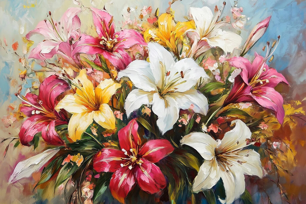 Lys aux couleurs d’été — motif complet