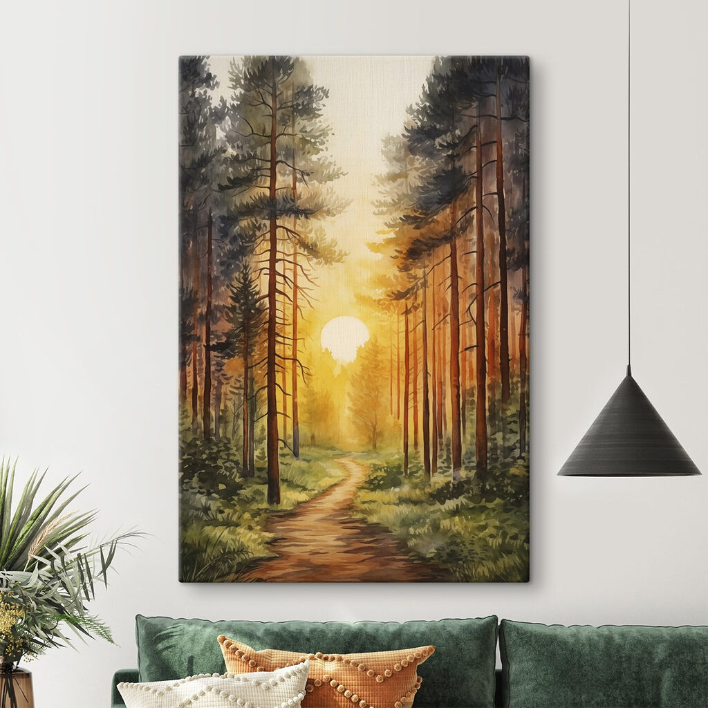 Soleil entre les troncs dans un intérieur