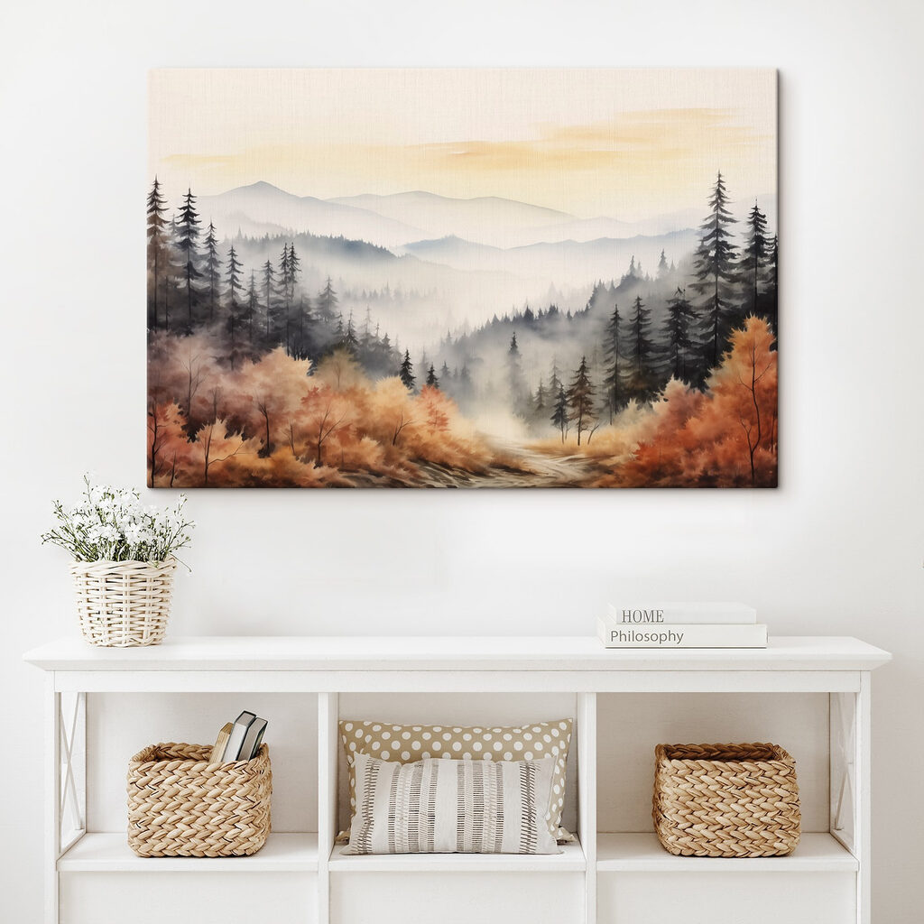 Buissons d’automne, pins gris — intérieur 1