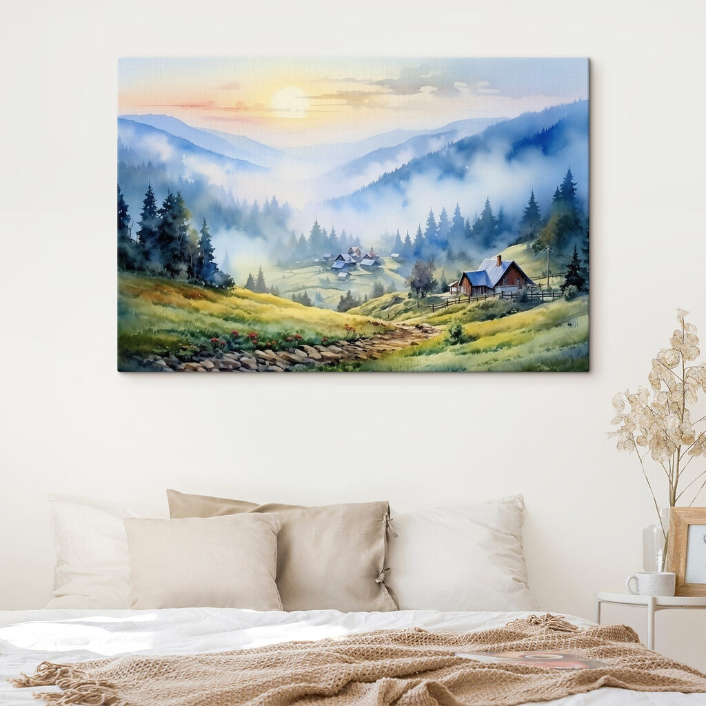 Chalets et brume matinale — intérieur 2
