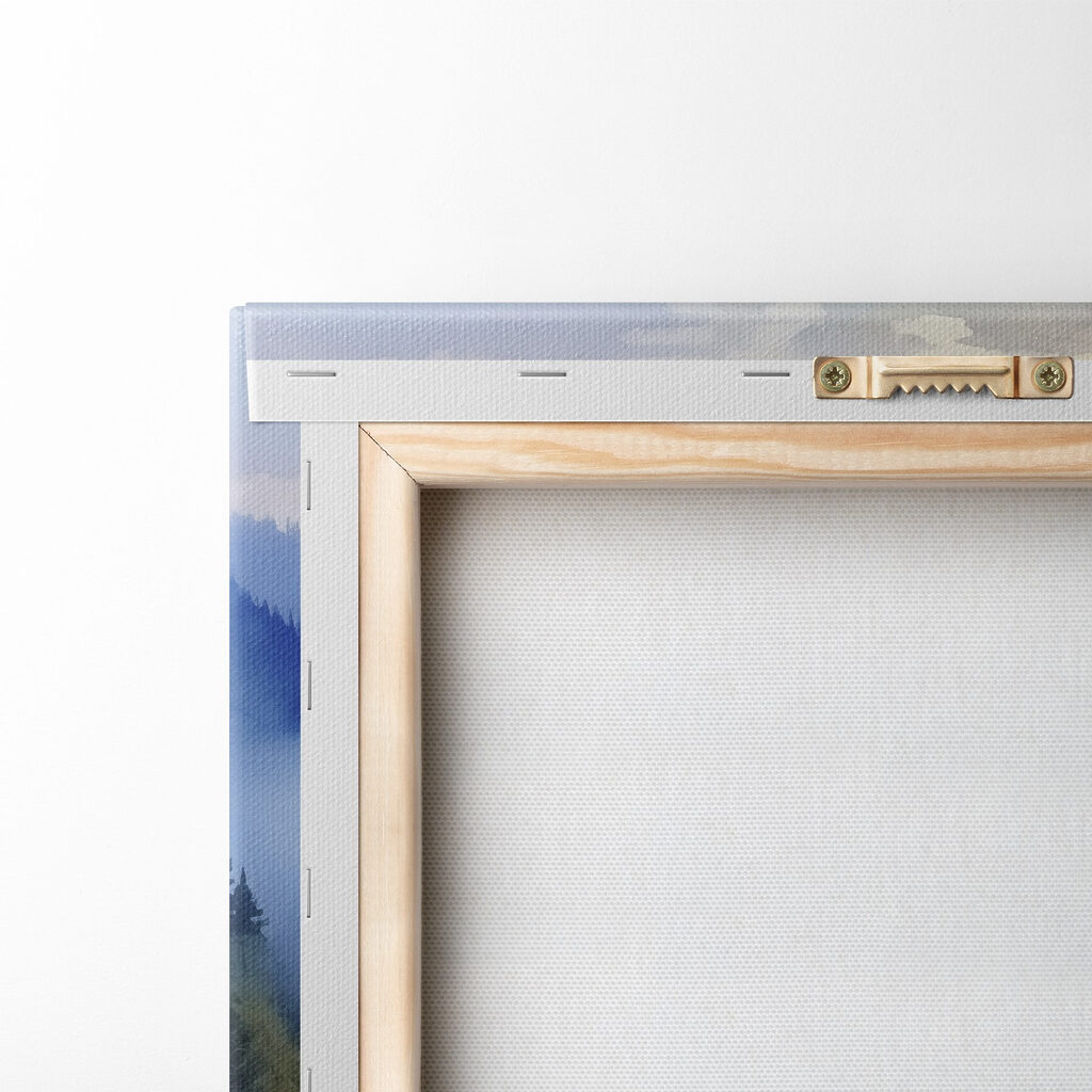 Chalets et brume matinale — dos