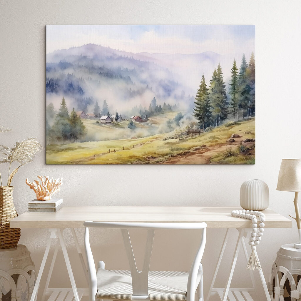 Chalets dans la brume — intérieur 1