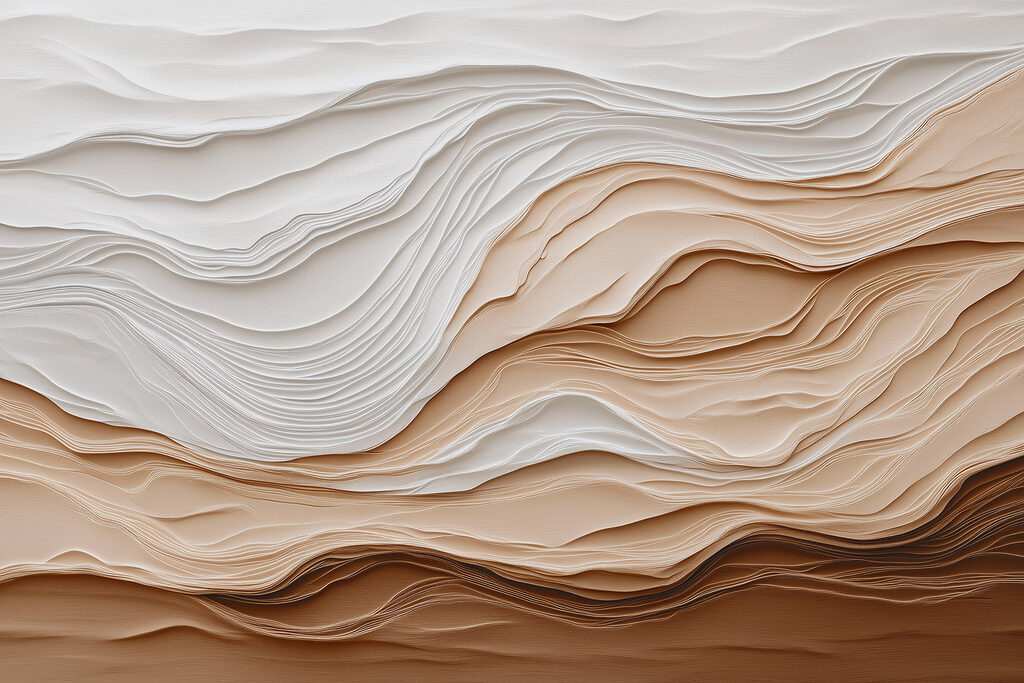 Strates ondulantes, tons sable — motif complet