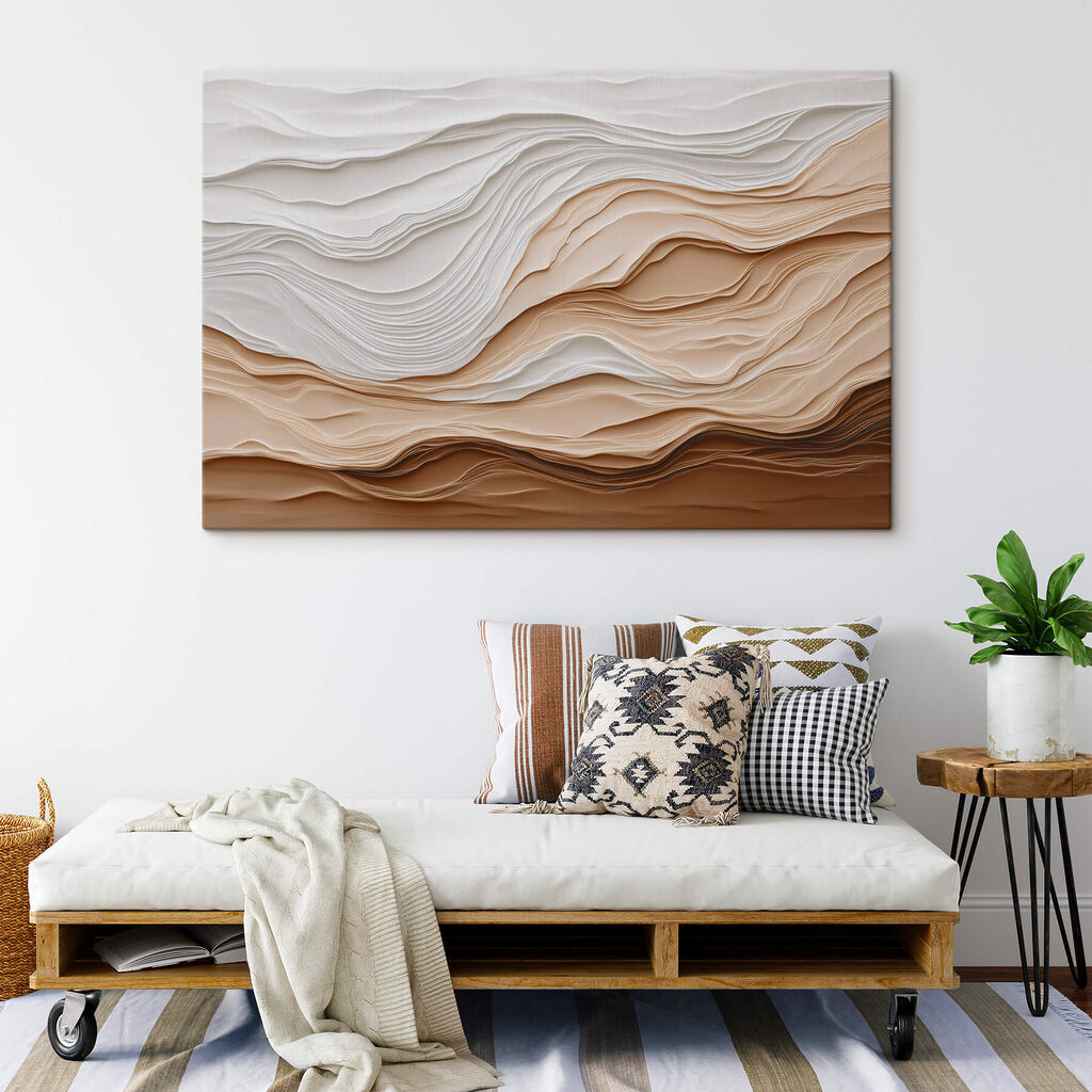 Strates ondulantes, tons sable — intérieur 3