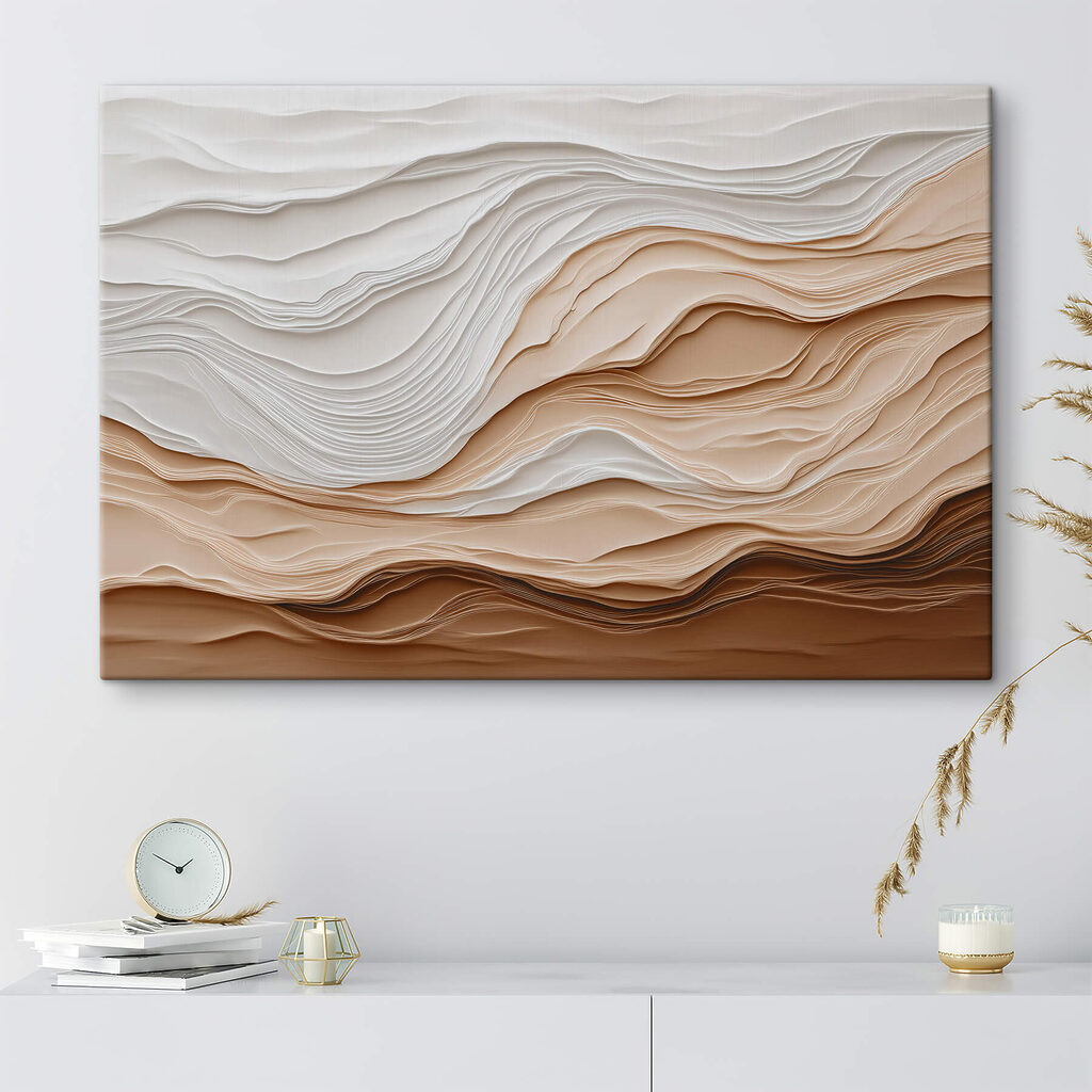 Strates ondulantes, tons sable — intérieur 1