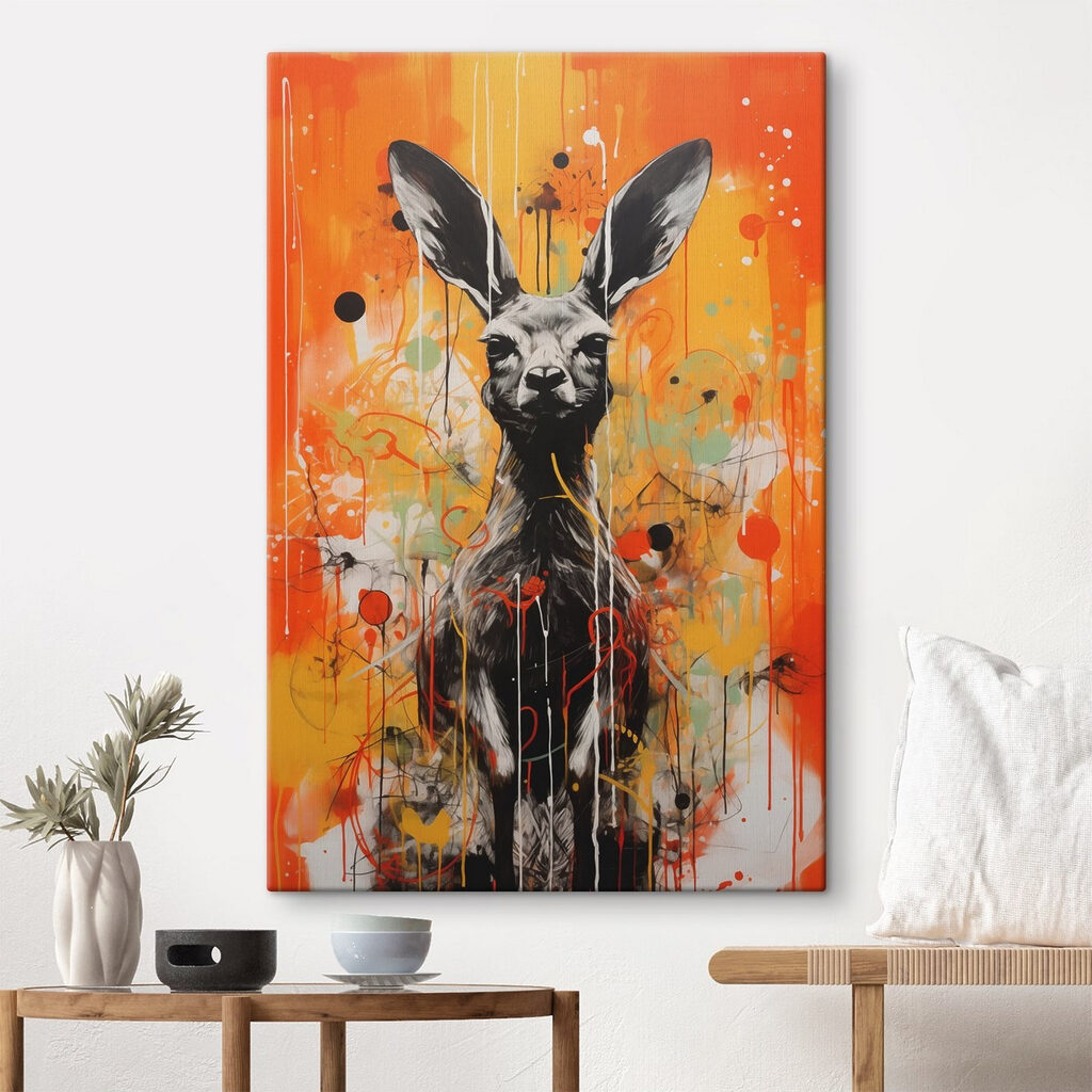 Lièvre aux cercles orange — intérieur 1