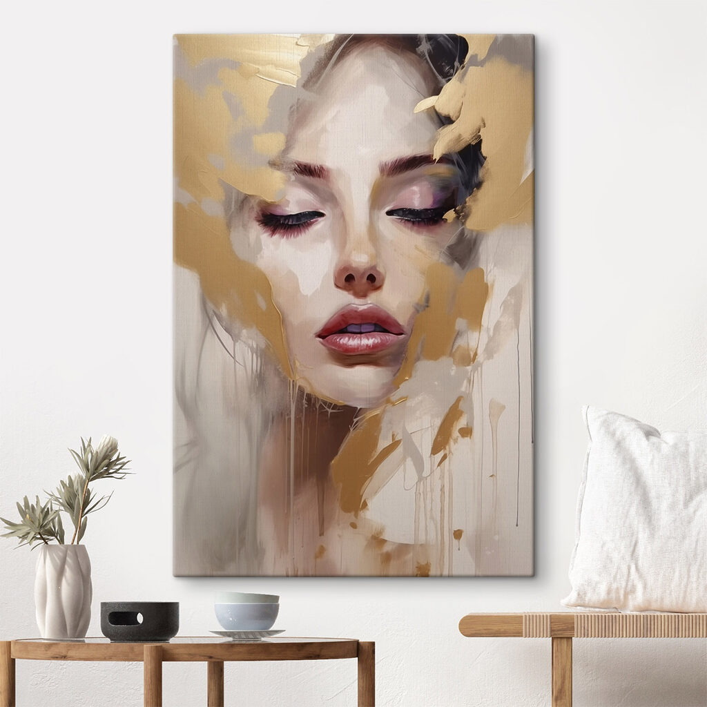 Visage aux paillettes d’or — intérieur 1