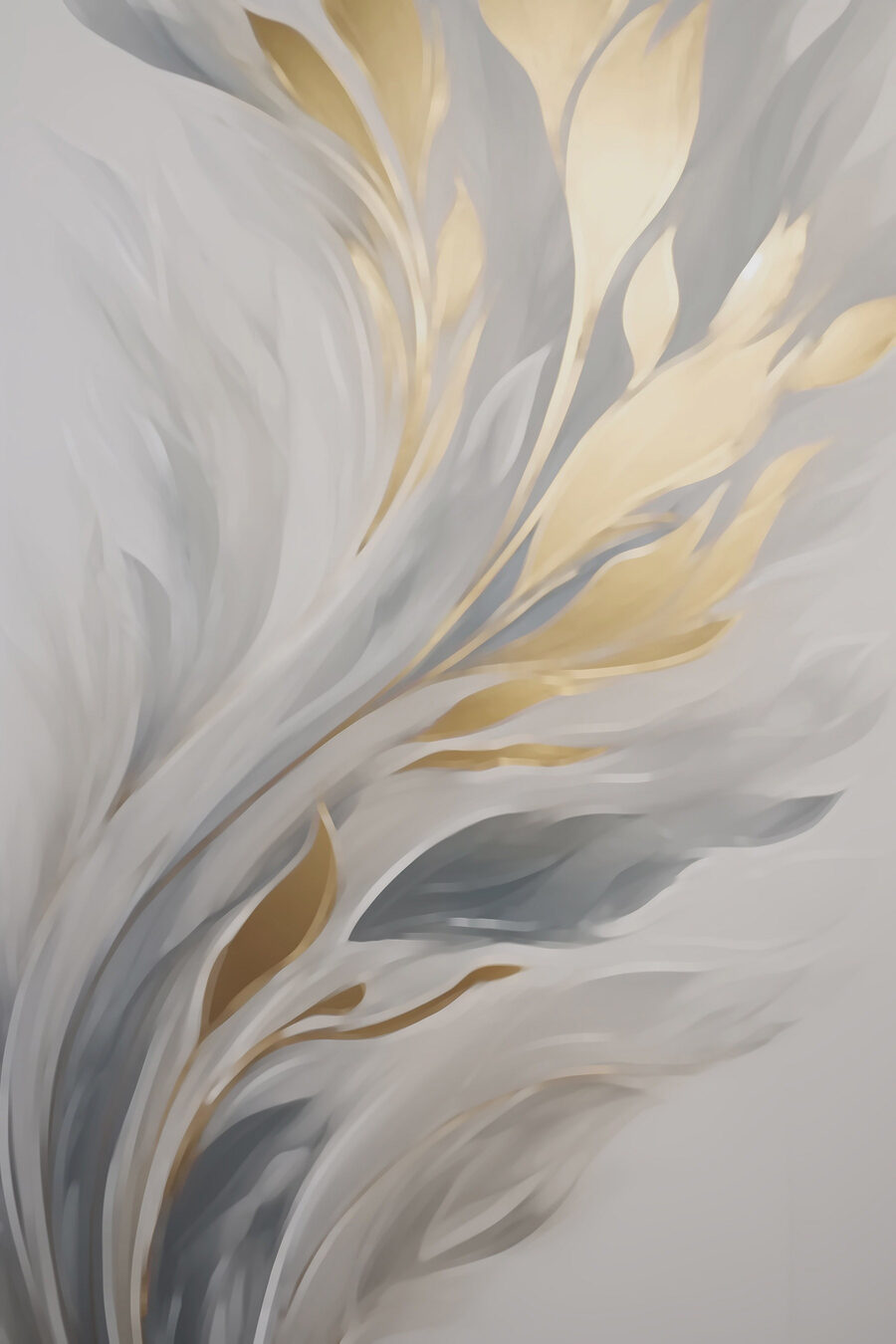 Feuilles d’or sur gris — motif complet