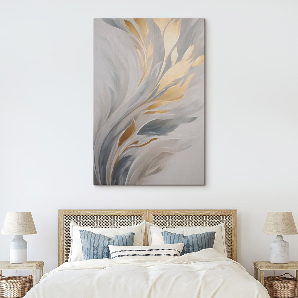 Feuilles d’or sur gris — intérieur 2