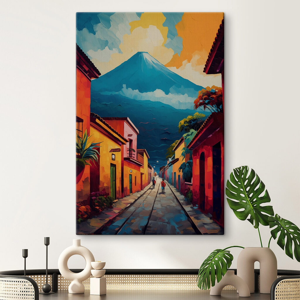 Ruelle et volcan bleu — intérieur 2