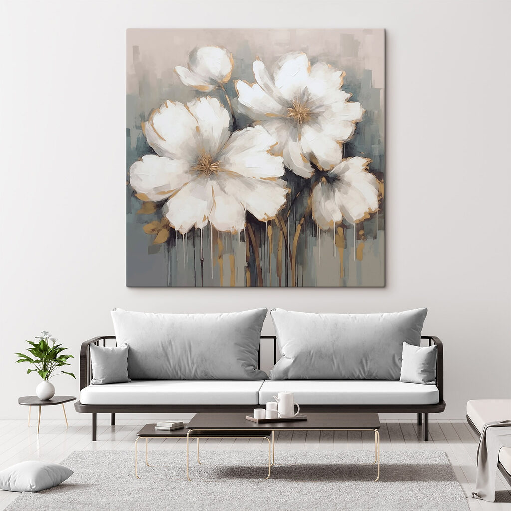 Fleurs en traînées grises — intérieur 2