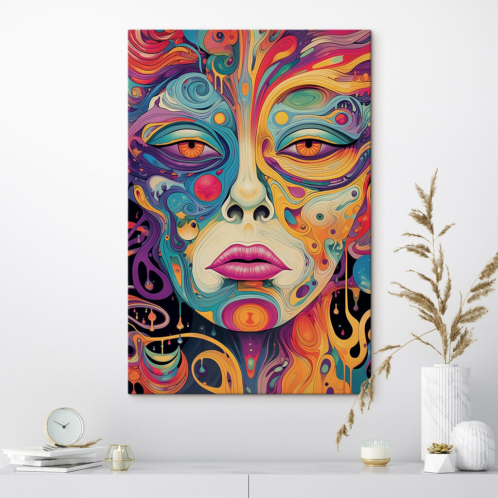 Visage aux boucles colorées — intérieur 2