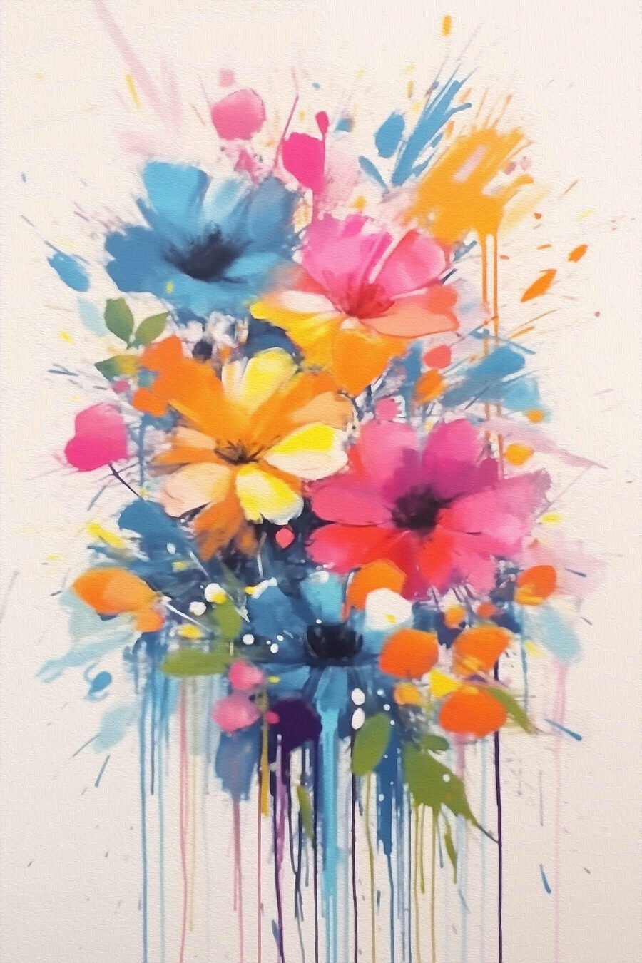 Bouquet éclaboussé de couleurs — motif complet