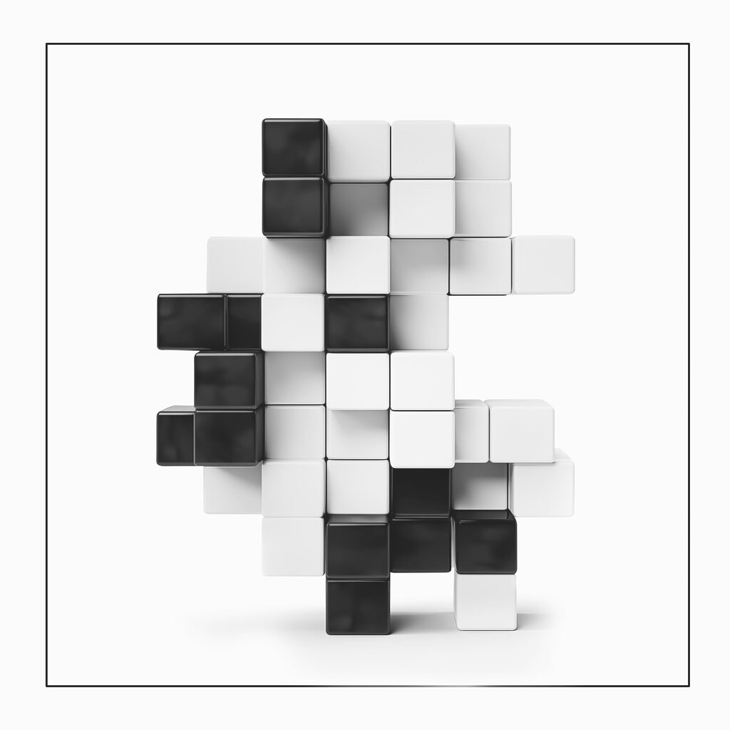 Cubes noir et blanc — motif complet