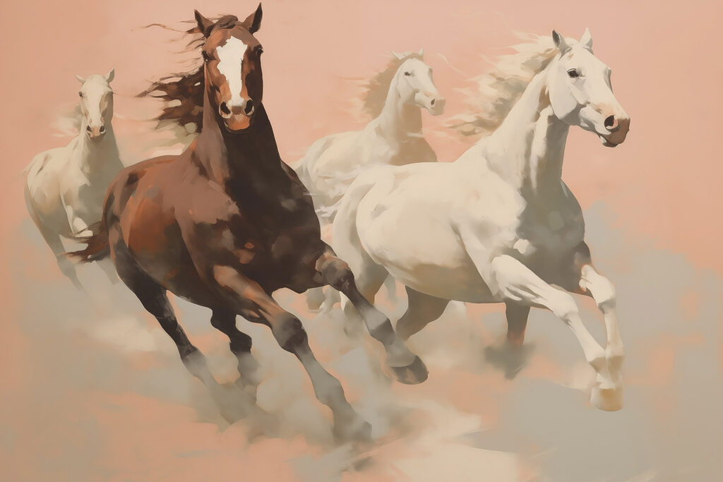 Chevaux au galop — motif complet