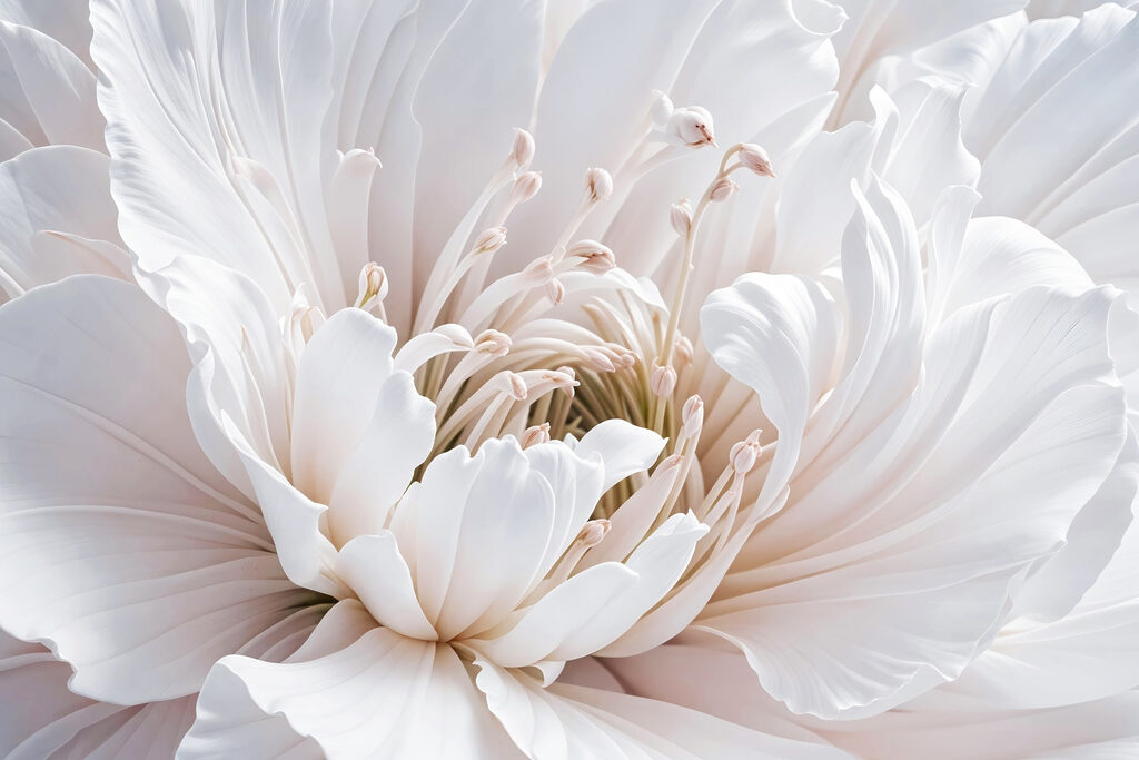 Pivoine aux pétales plissés — motif complet