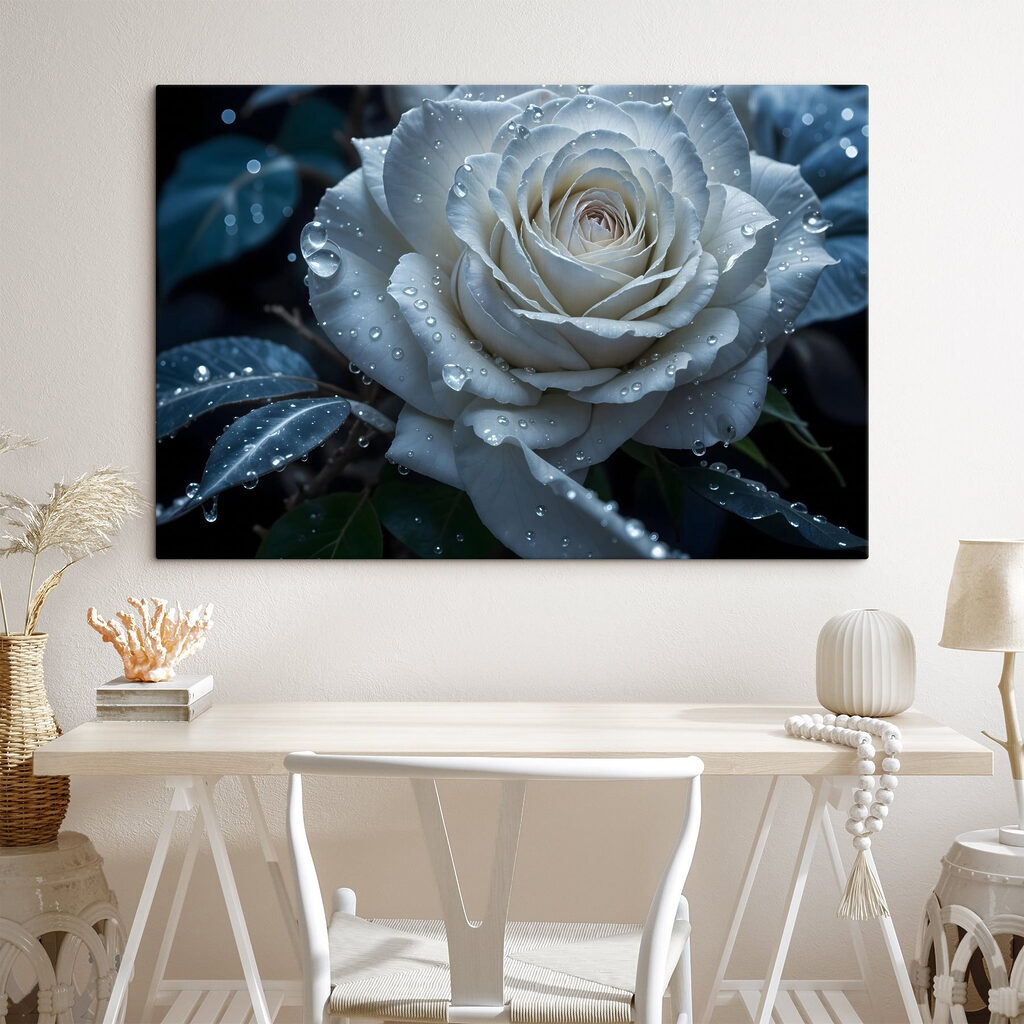 Rose blanche et rosée — intérieur 2