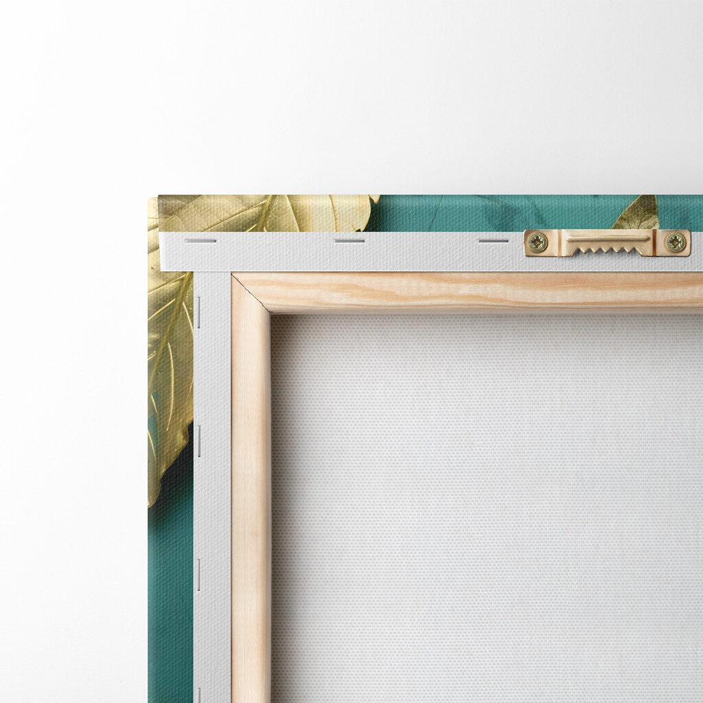 Feuilles dorées sur turquoise — dos