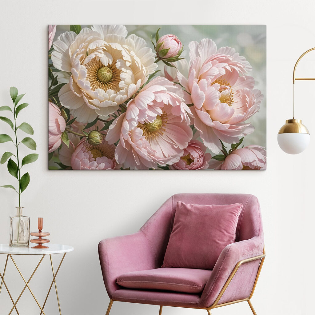 Pivoines d’un rose poudré — intérieur 1