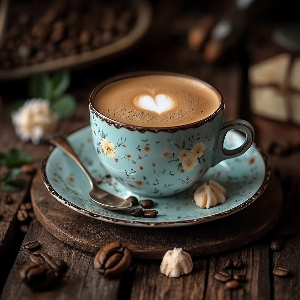 Cœur de cappuccino — motif complet