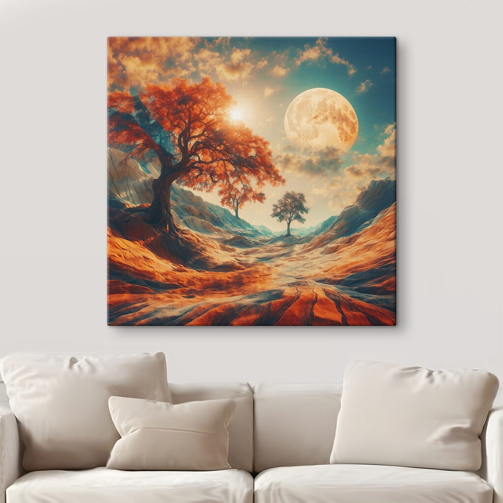 Arbre d’automne, lune d’or — intérieur 3