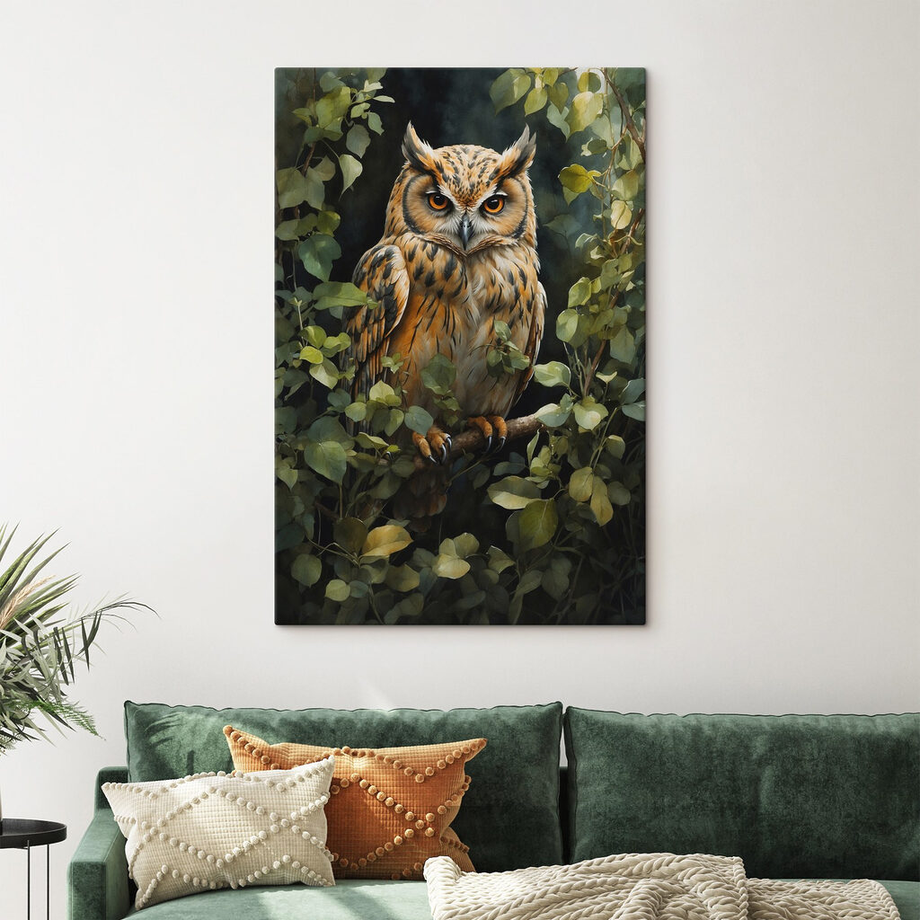 Chouette dans le feuillage — intérieur 1