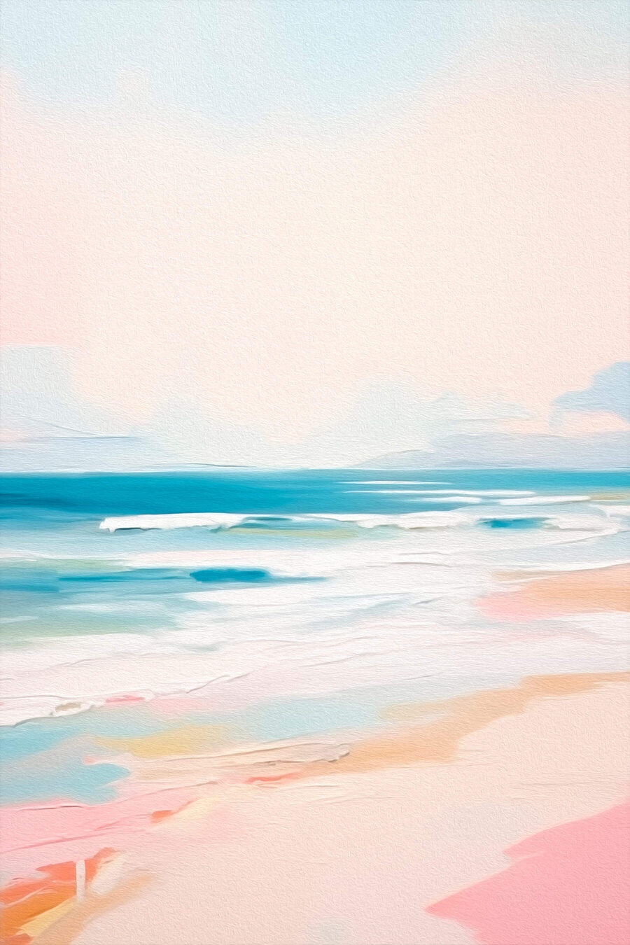 Plage aux tons pastel — motif complet