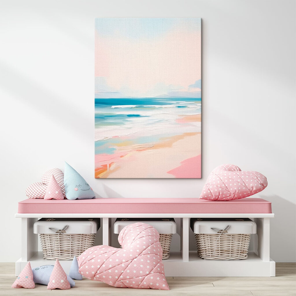 Plage aux tons pastel — intérieur 1
