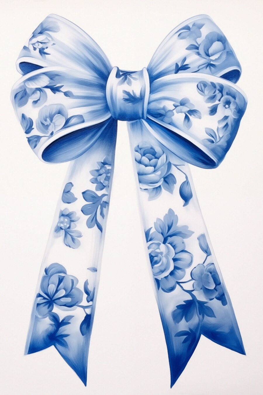 Nœud aux fleurs bleues — motif complet